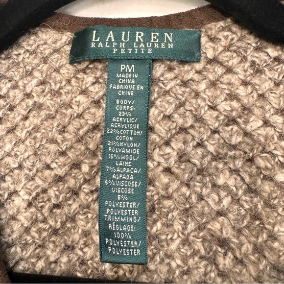 Lauren Ralph Lauren Jacket Women’s Brown Tweed Long Sleeve Zip Up Sz M Petite - Picture 3 of 8